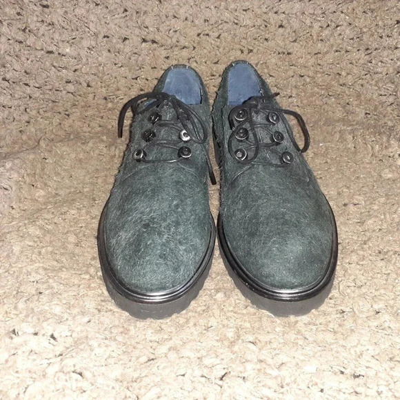 UNITY IN  DIVERSITY-Black Hairy Suede-Silver Grommet Eyelets-Oxfords-Sz 37-NM - Picture 3 of 7